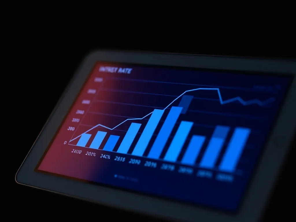 A close up of a digital tablet screen showing a financial ba